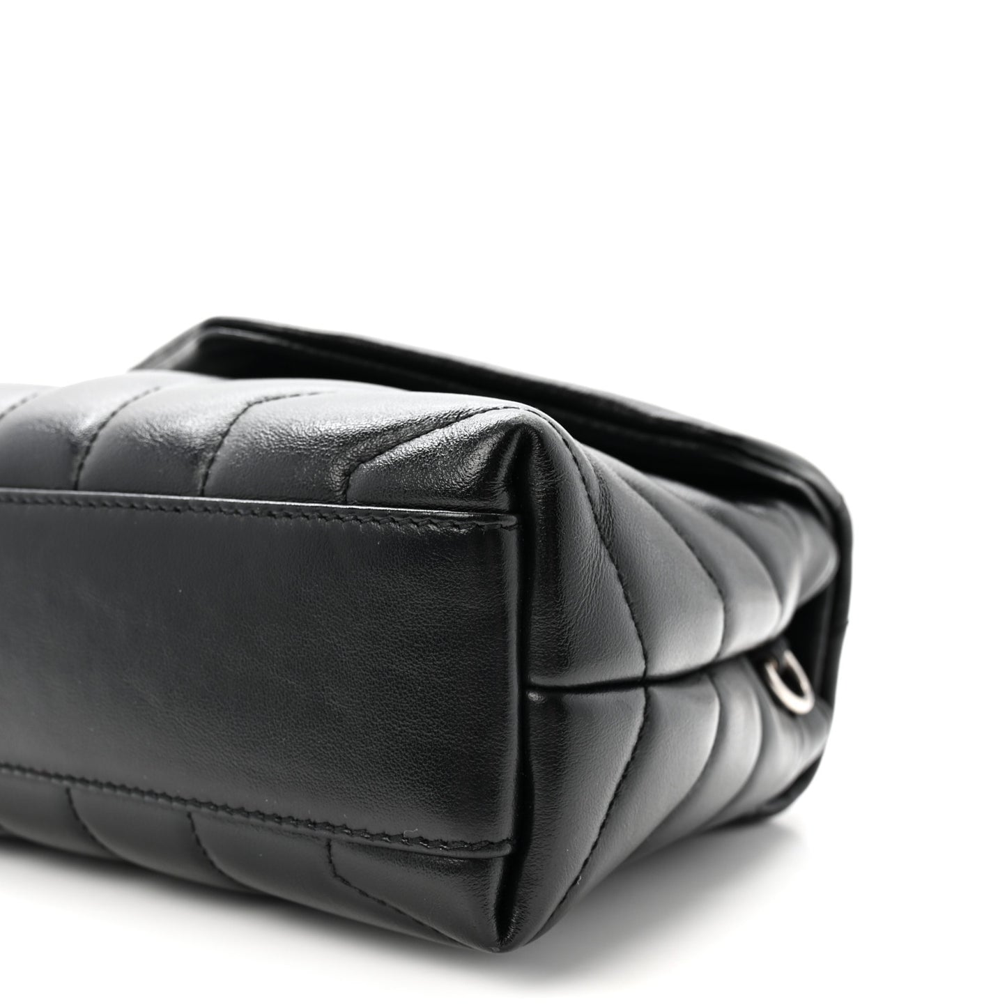 Calfskin Y Quilted Monogram Toy Loulou Crossbody Bag Black