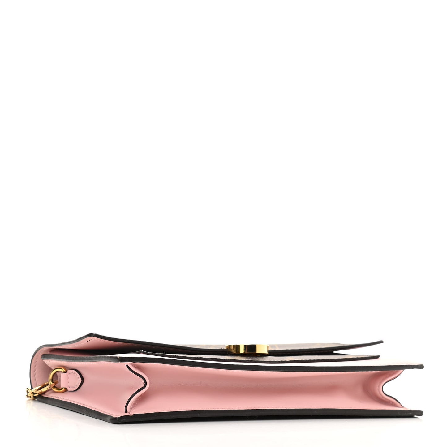 Monogram Flore Chain Wallet Rose Ballerine