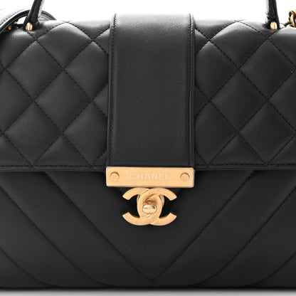 Chanel Calfskin Quilted Chevron In The City Bag Black 8 of 11