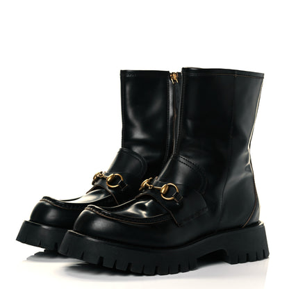 Gucci Cordovan Lux Womens Harald Horsebit 25mm Platform Boots 39 Black 3 of 9