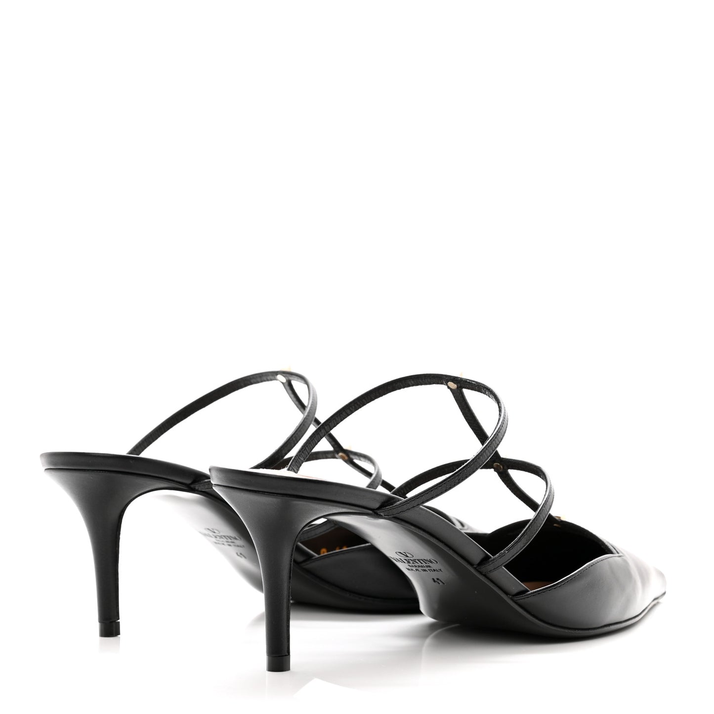 Calfskin Rockstud 60mm Wispy Mules 41 Black