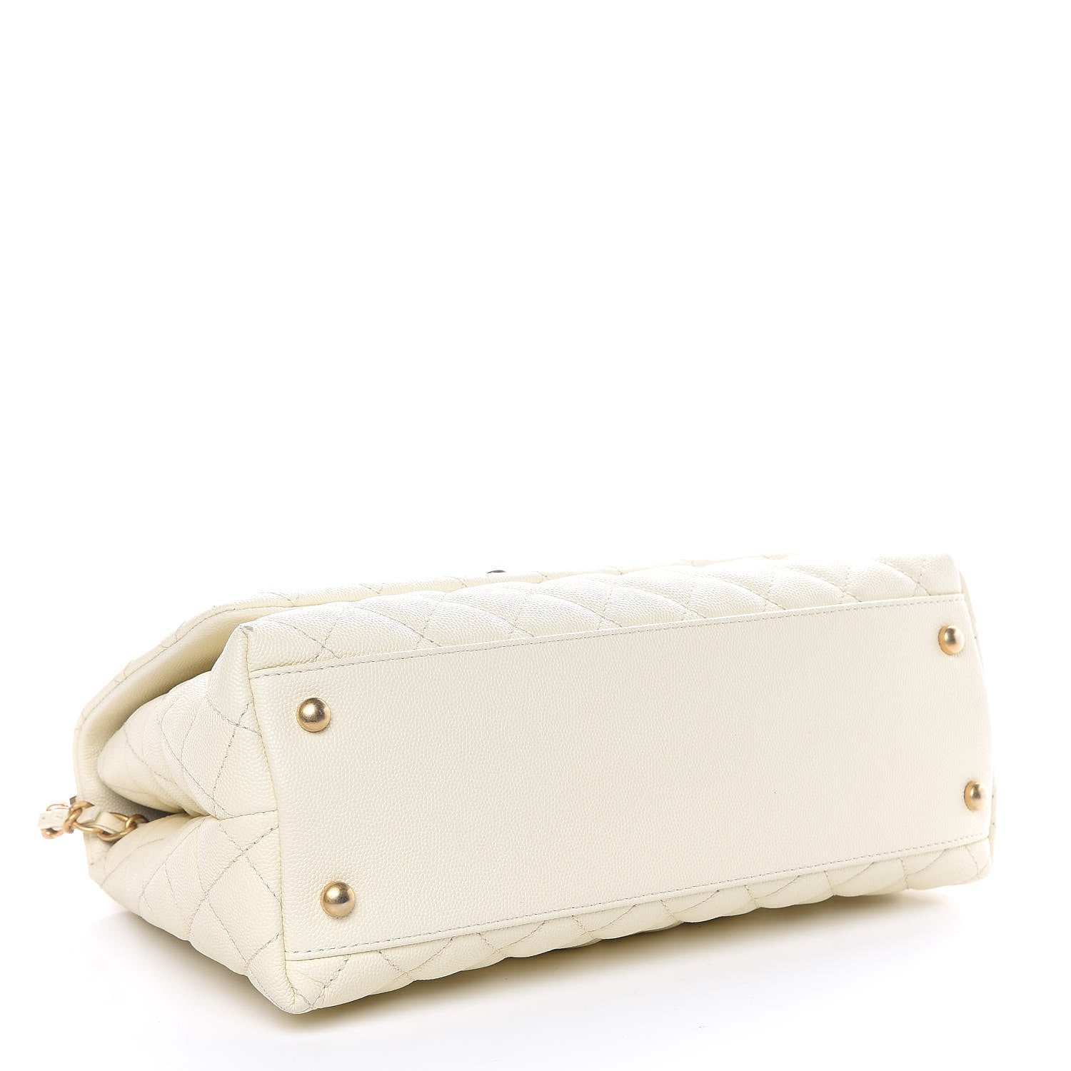 Chanel Caviar Elaphe Quilted Small Coco Handle Flap Ivory 4 of 18