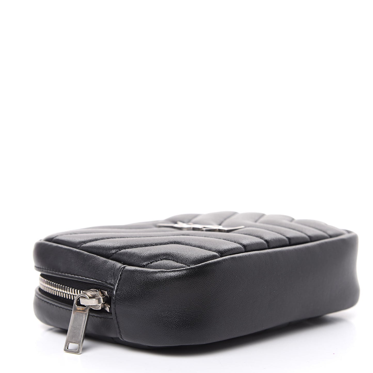 Lambskin Y Quilted Monogram Loulou Cosmetic Case Black