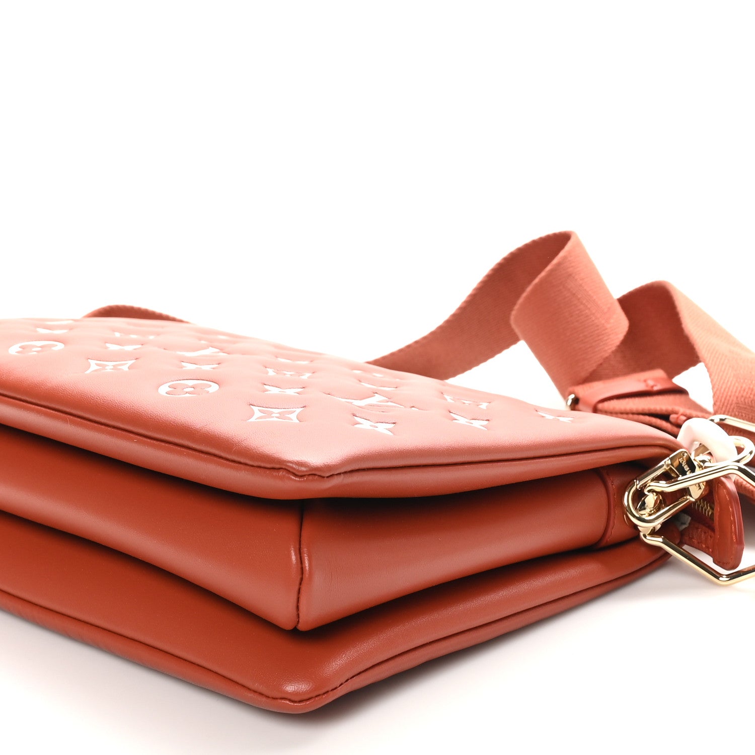 Louis Vuitton Lambskin Embossed Monogram Coussin PM Terracotta Brown 9 of 10