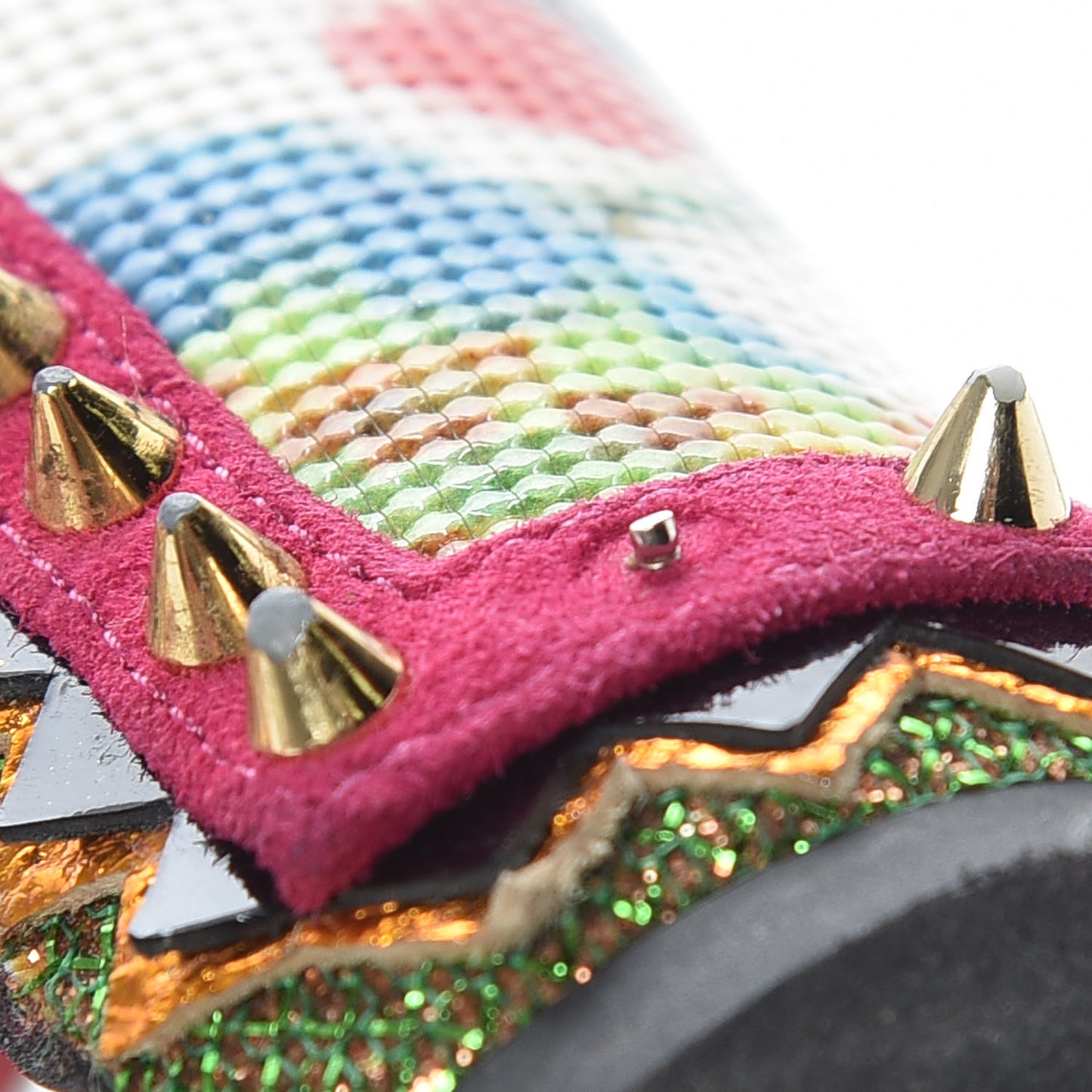 Metallic Glitter Spiked Montezumina 85 Sandals 37 Multicolor