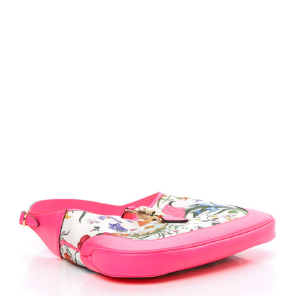 Gucci Canvas Flora Medium Jackie Hobo Fuchsia 4 of 10