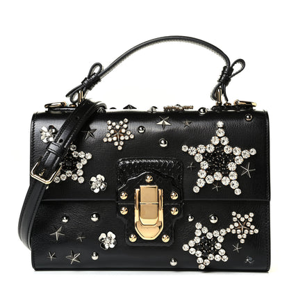 Dolce & Gabbana Calfskin Embellished Lucia Top Handle Bag Black 1 of 7