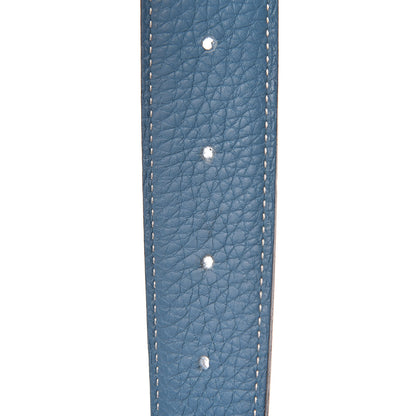Hermes Box Togo 32mm H Belt 90 Black Blue Jean 6 of 9