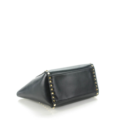 Valentino Garavani Vitello Small Rockstud Double Handle Tote Black 4 of 7