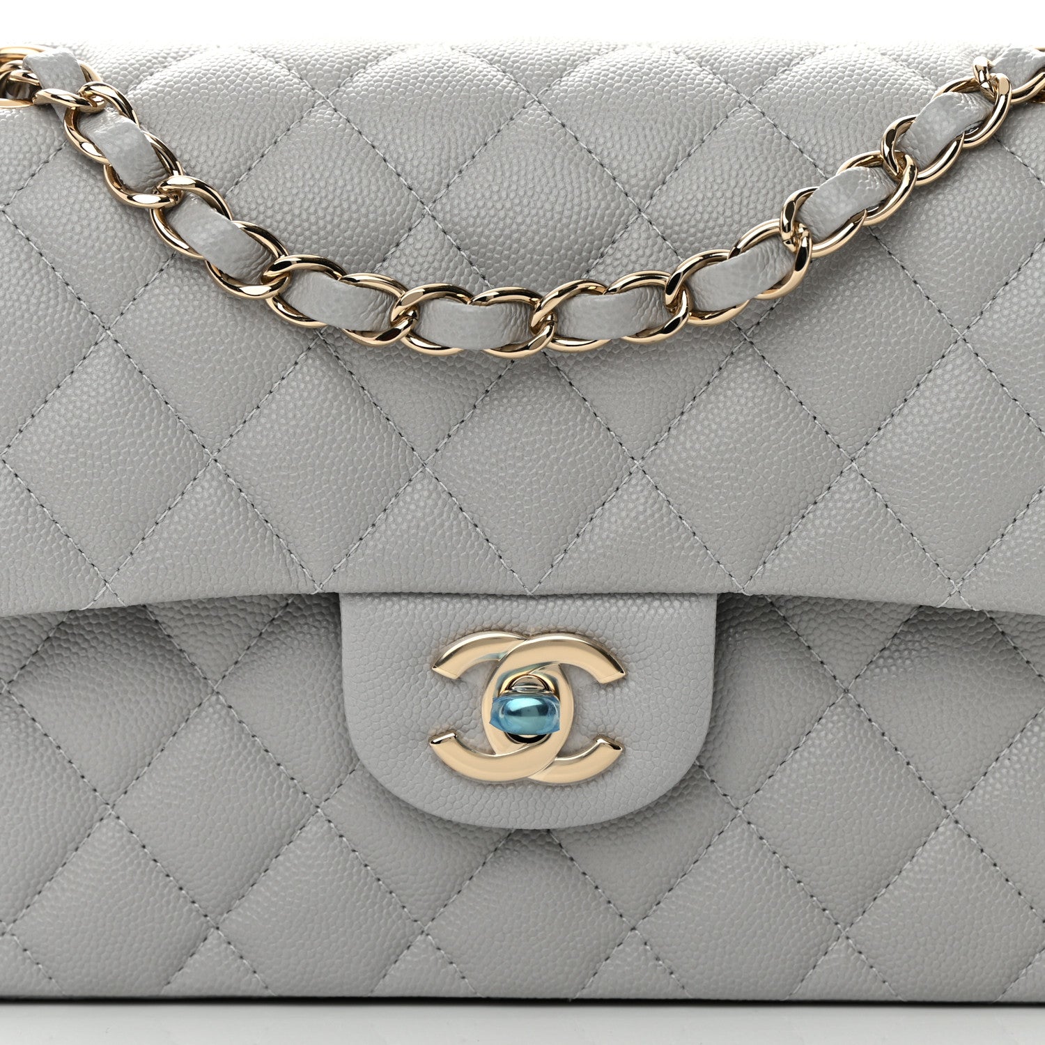Chanel Caviar Quilted Small Double Flap Grey 8 of 11