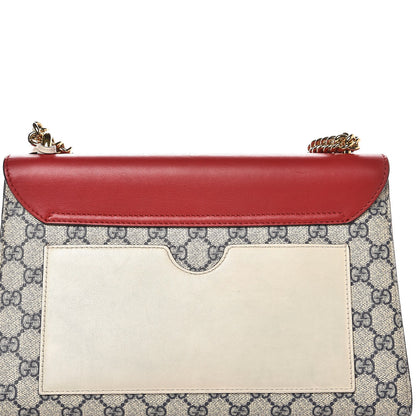 Gucci GG Supreme Monogram Moon Calfskin Medium Padlock Shoulder Bag Beige Blue Hibiscus Red Mystic White 11 of 11