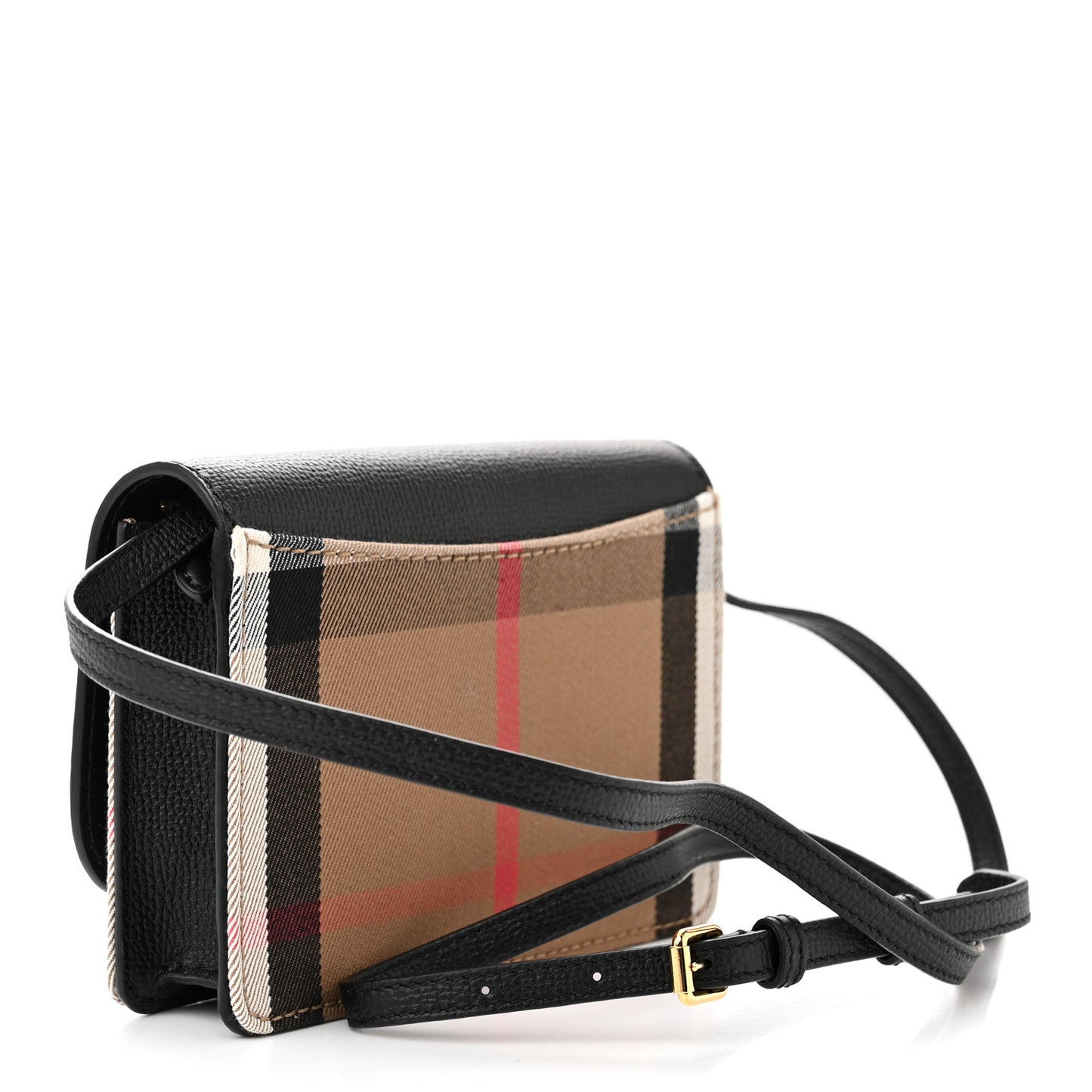 Derby Calfskin House Check Wallet On Chain Black