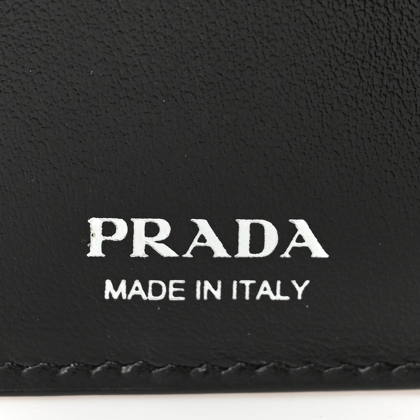Saffiano Small Triangle Bi-Fold Wallet Black