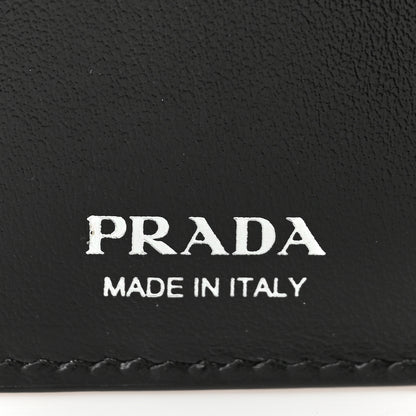 Prada Saffiano Small Triangle Bi-Fold Wallet Black 6 of 6