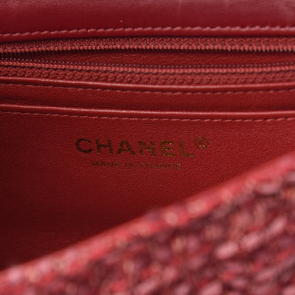 Chanel Tweed Braid Mini Flap Dark Pink 8 of 11