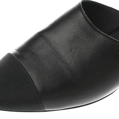 Chanel Lambskin Grosgrain Cap Toe CC Mules 39.5 Black 10 of 12