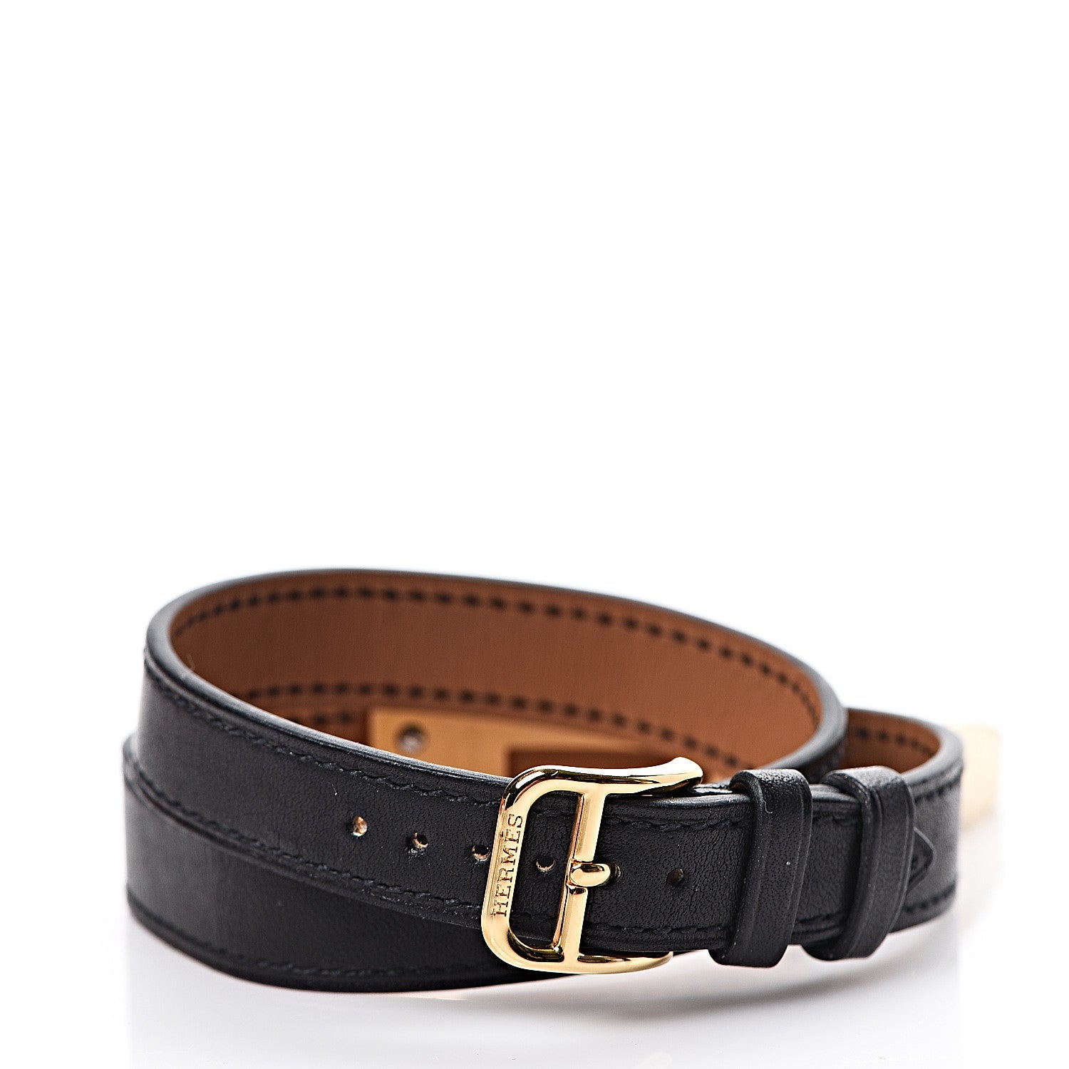Hermes Stainless Steel Barenia 20mm Kelly Cadena Double Tour Quartz Watch Noir 2 of 6