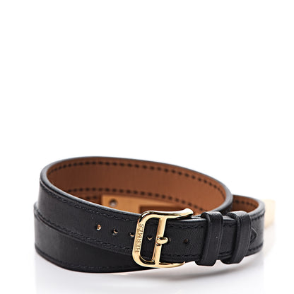 Hermes Stainless Steel Barenia 20mm Kelly Cadena Double Tour Quartz Watch Noir 2 of 6