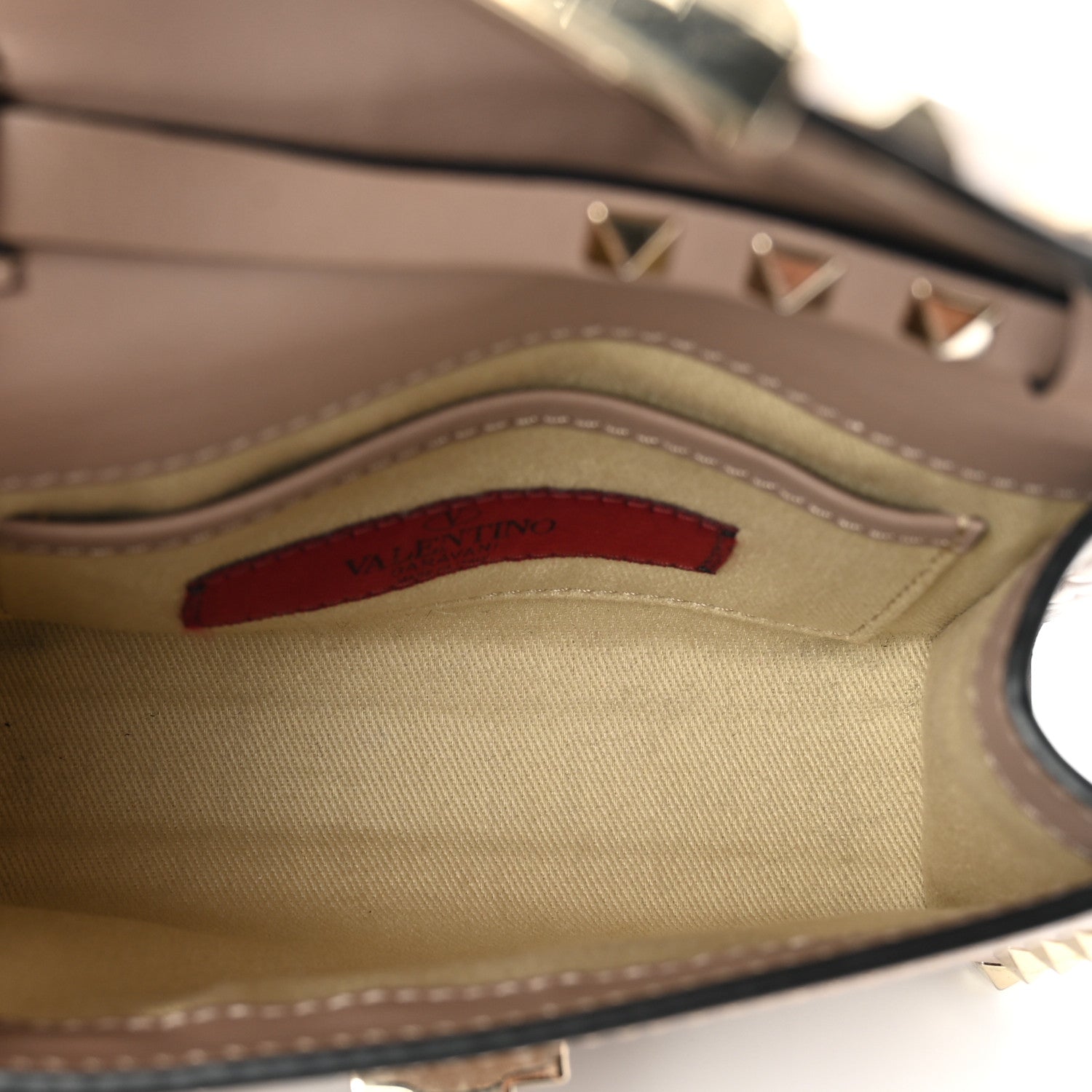 Valentino Garavani Vitello Mini Rockstud Flip Lock Crossbody Bag Poudre 4 of 9