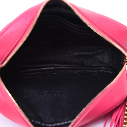 Saint Laurent Grain De Poudre Matelasse Monogram Mini Lou Camera Bag Fuchsia 5 of 12