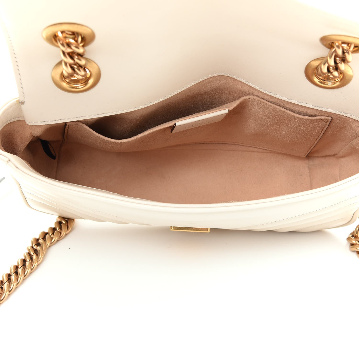 Gucci Calfskin Matelasse Mini GG Marmont Shoulder Bag White 5 of 11