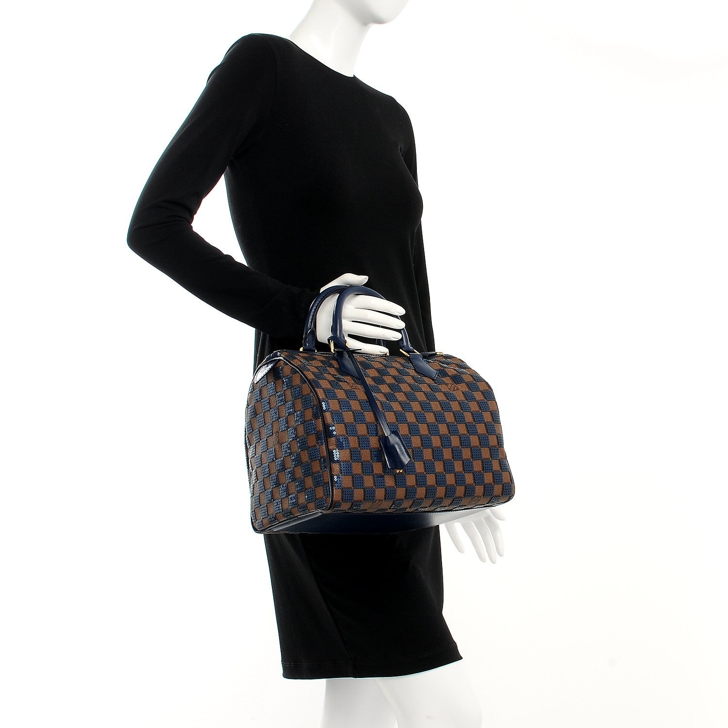 Louis Vuitton Damier Paillettes Speedy 30 Blue 2 of 8