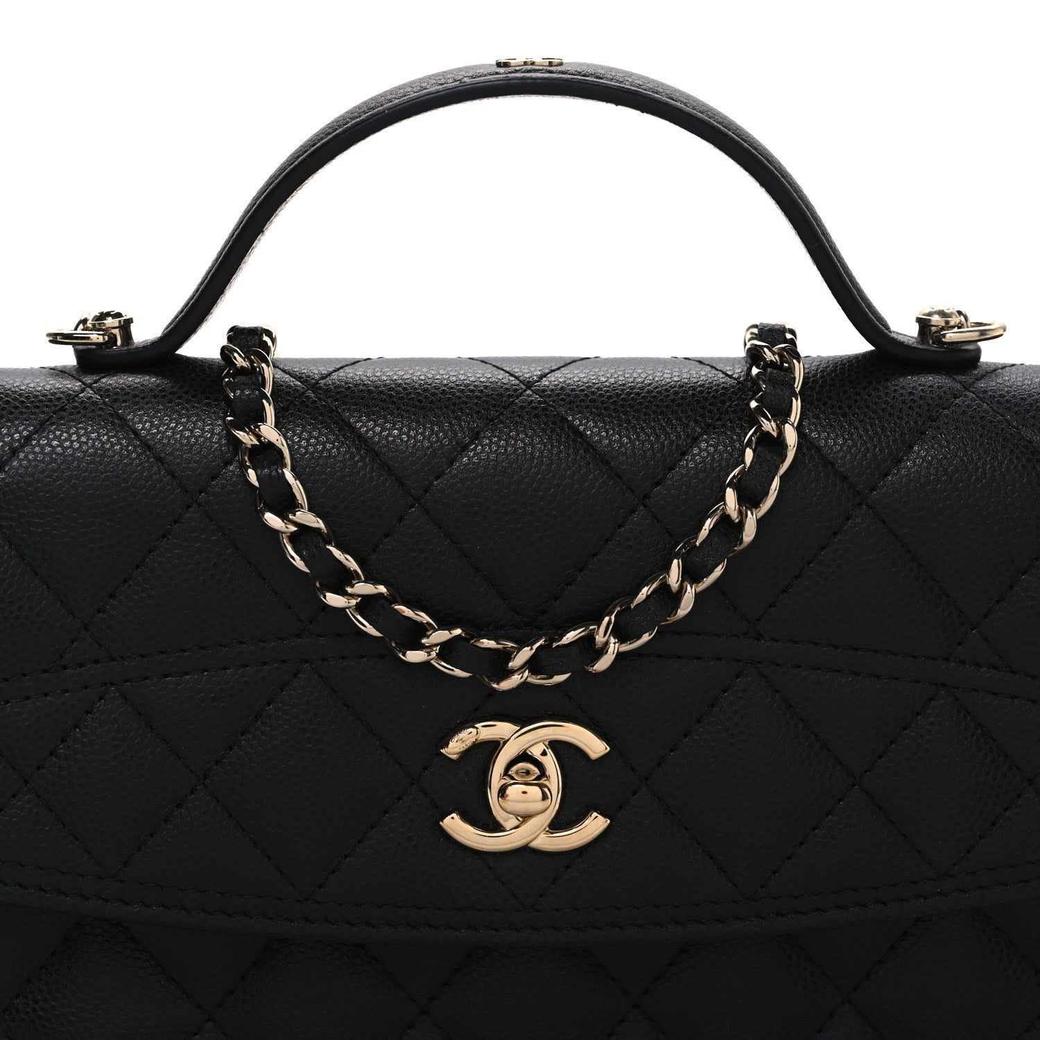 Chanel Caviar Quilted Trendy Handle Clutch With Chain Black 9 of 11