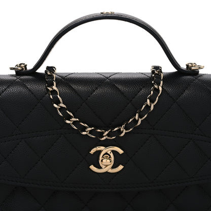 Chanel Caviar Quilted Trendy Handle Clutch With Chain Black 9 of 11