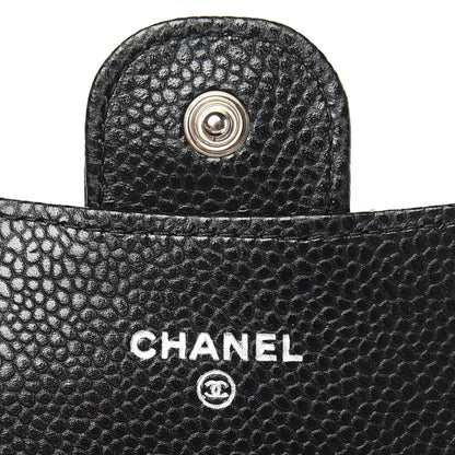 Chanel Caviar Chevron Quilted Flap Card Holder Black 6 of 9