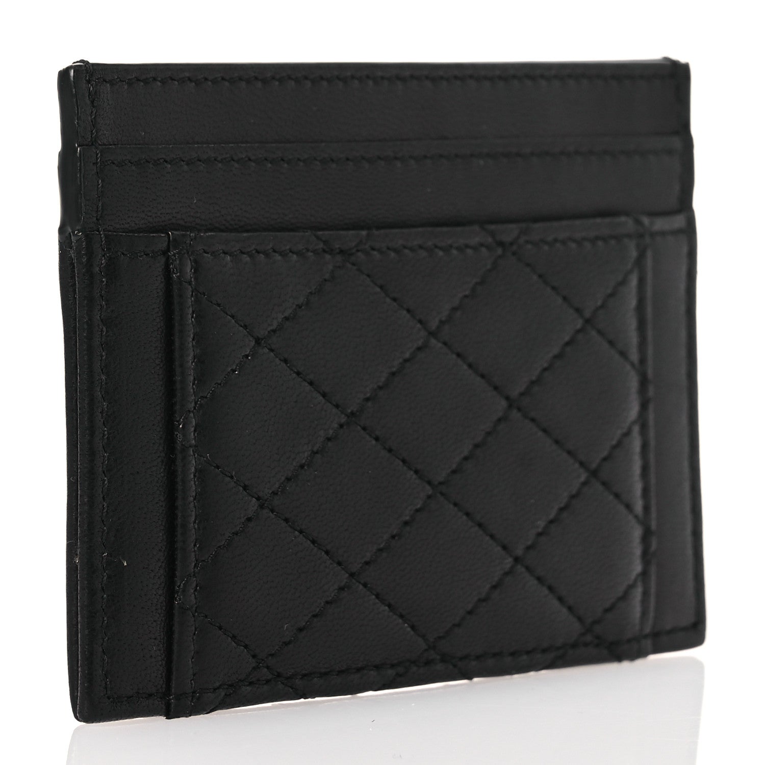 Saint Laurent Lambskin Quilted Gaby Credit Card Case Black 3 of 7