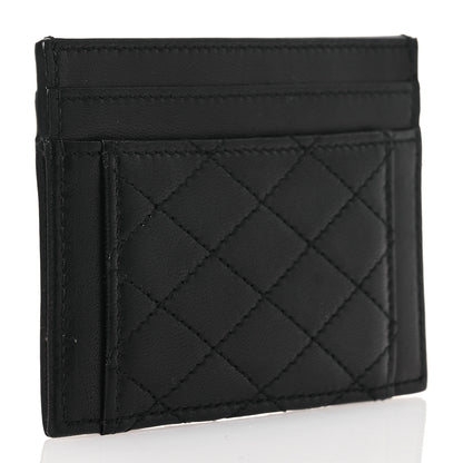 Saint Laurent Lambskin Quilted Gaby Credit Card Case Black 3 of 7