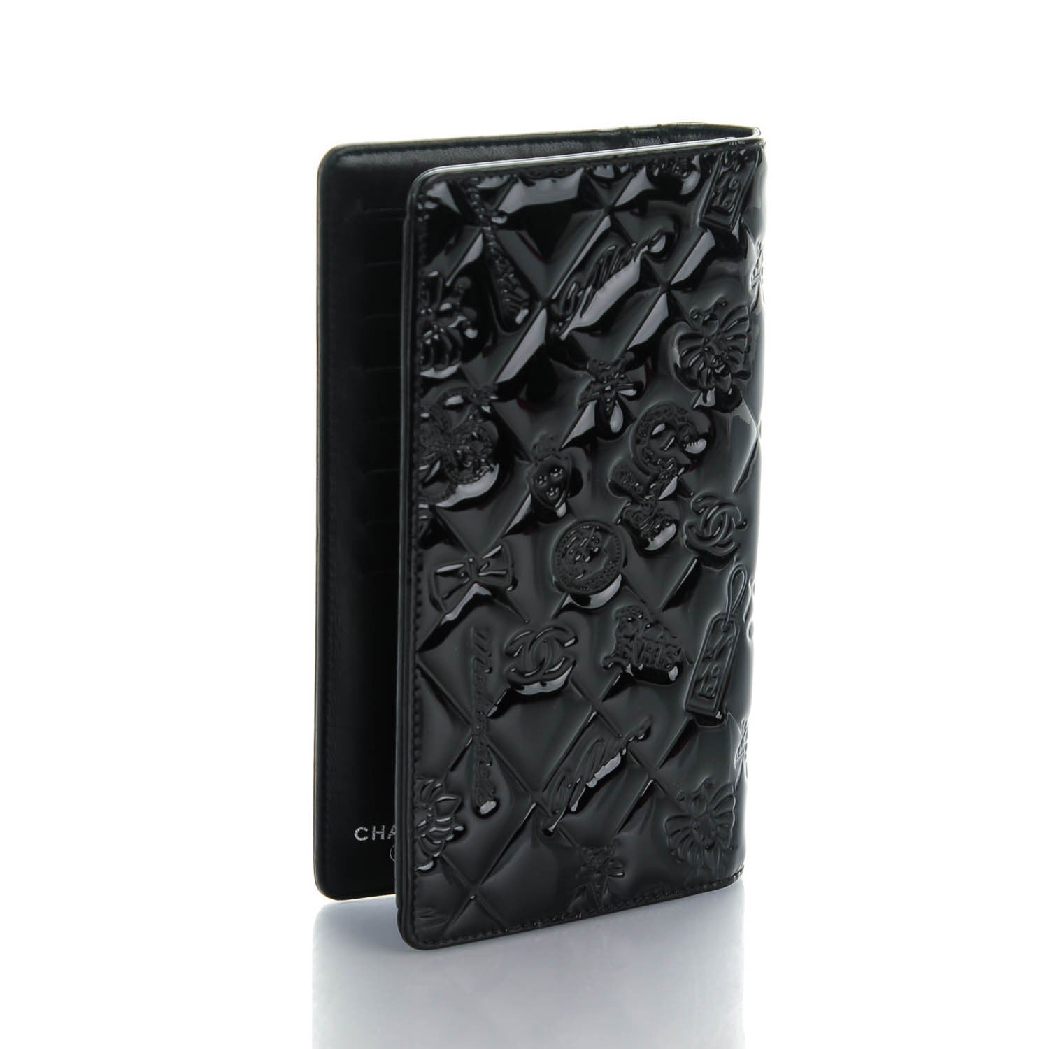 Chanel Patent Calfskin Lucky Symbols Yen Wallet Black 3 of 8