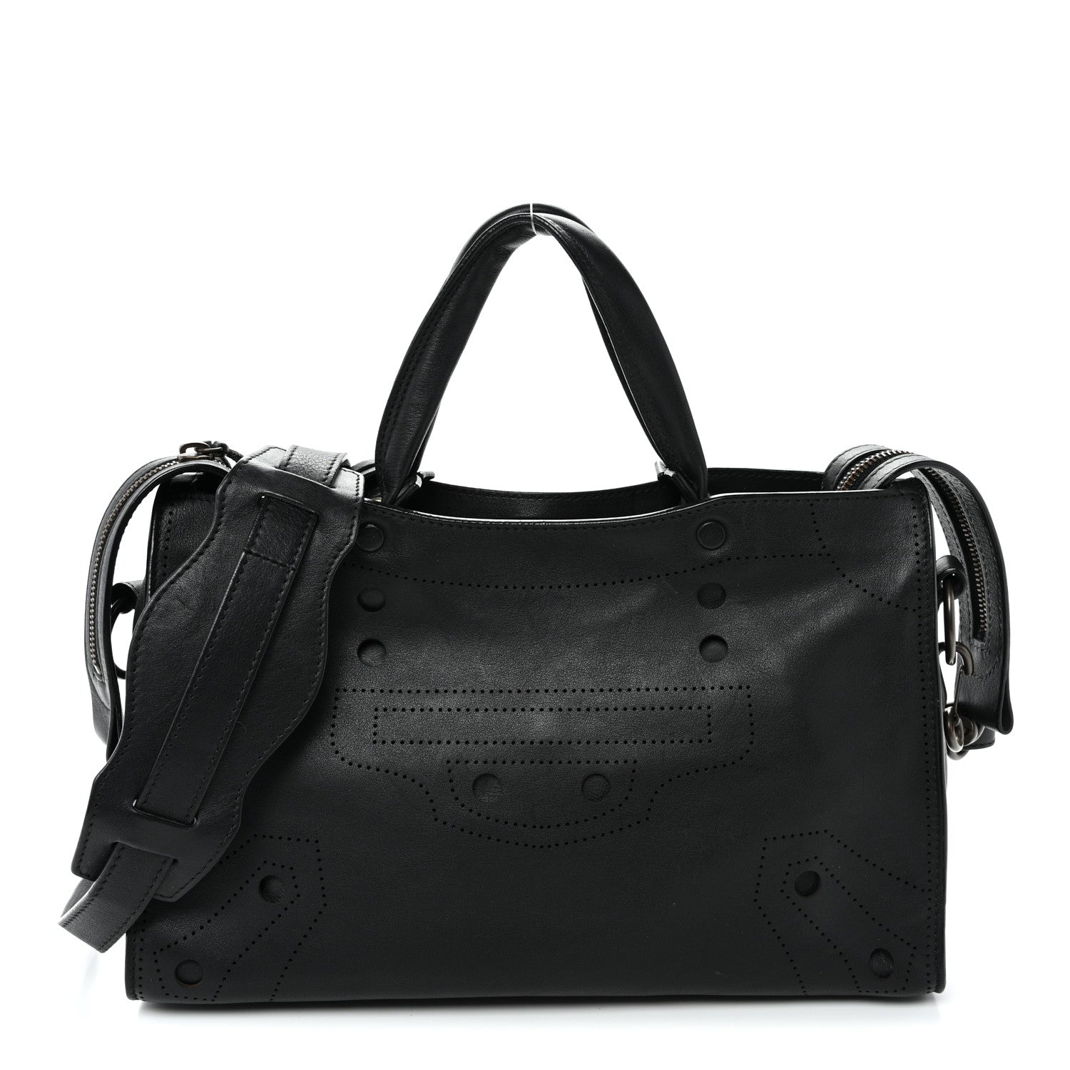 Balenciaga Veau Soyeux Perforated Blackout Hardware S City Black 1 of 11