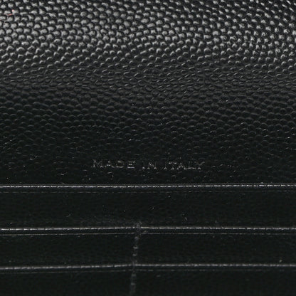 Saint Laurent Grain De Poudre Matelasse Chevron Monogram Envelope Chain Wallet Black 7 of 12