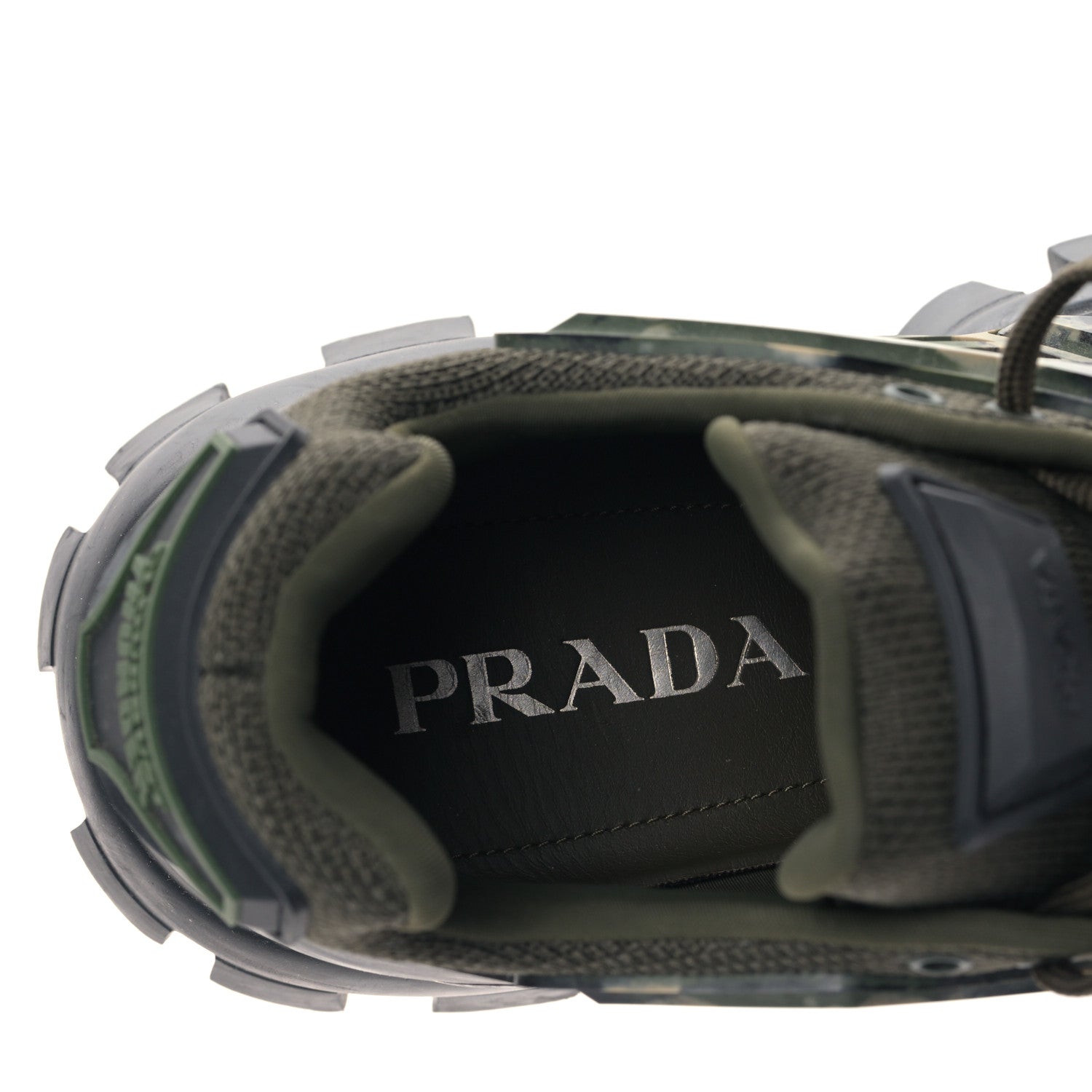 Prada Rubber Knit Fabric Camouflage Mens Cloudbust Thunder Sneakers 7 Militare 7 of 8