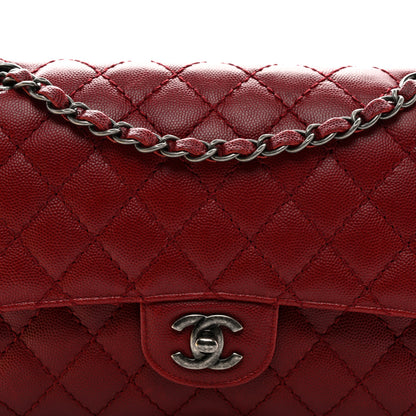 Chanel Caviar Quilted Medium Double Flap Red 8 of 10