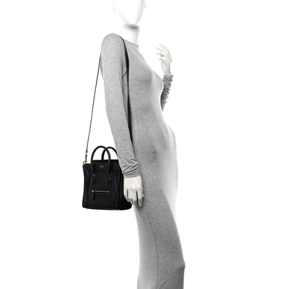 Celine Smooth Calfskin Nano Luggage Black 2 of 14