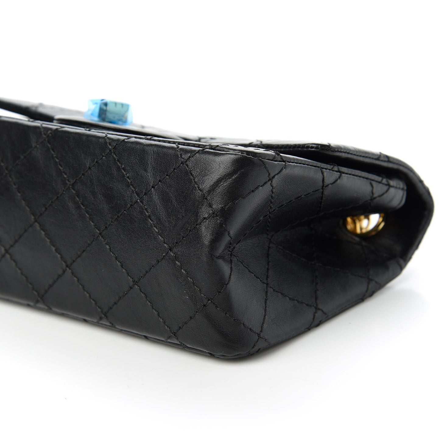 Aged Calfskin Quilted 2.55 Reissue Mini Flap Black