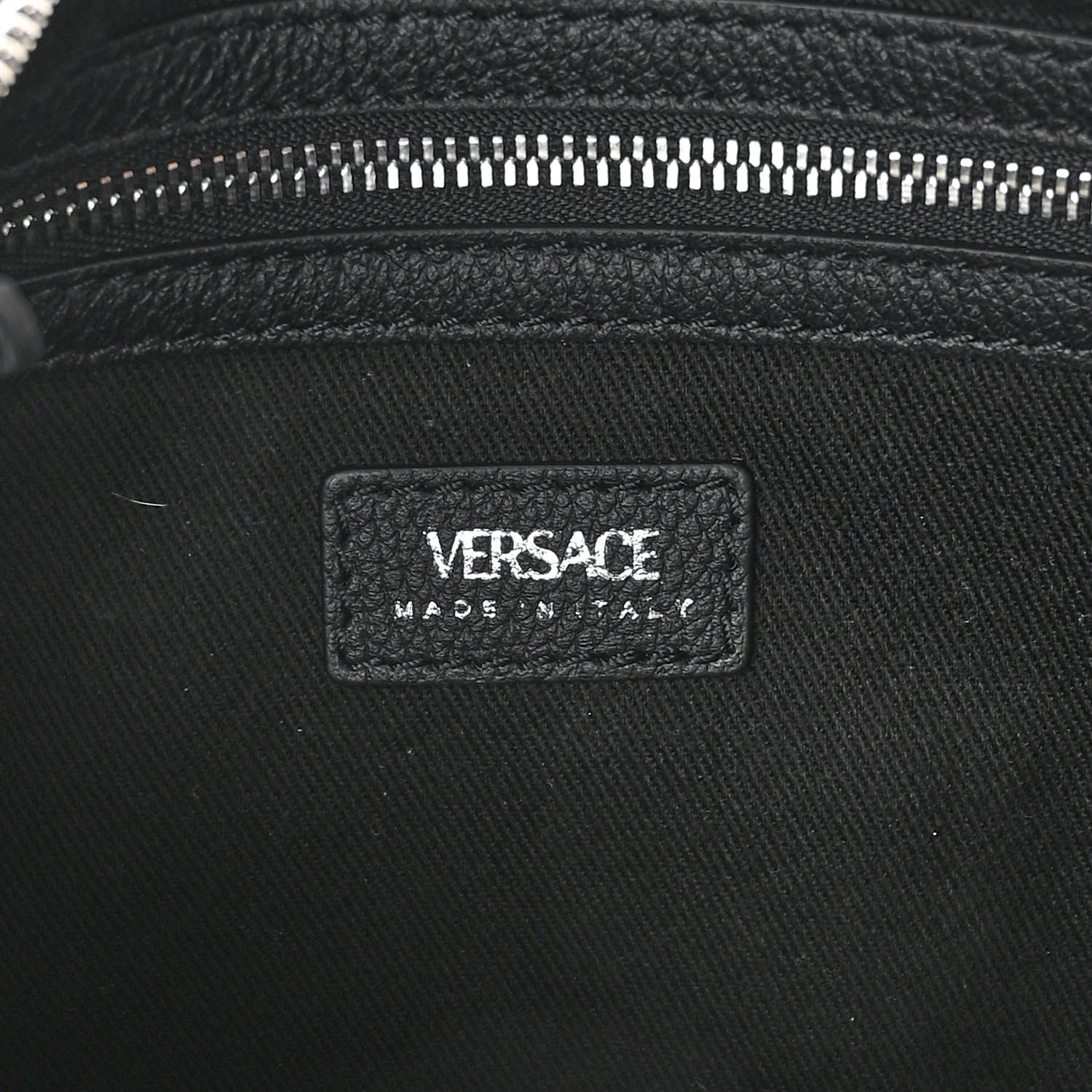 Versace Calfskin Small Repeat Zip Hobo Black 6 of 9