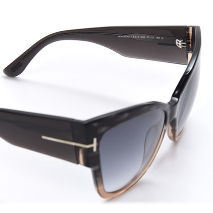 Tom Ford Acetate Anoushka Cat Eye Sunglasses TF371 Melange Grey Peach 6 of 7