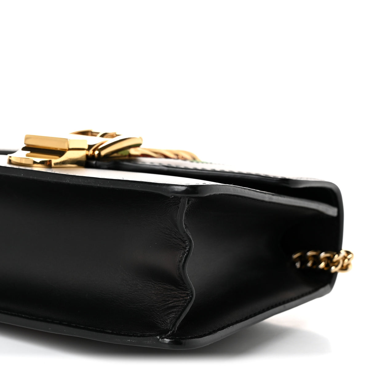 Calfskin Mini Sylvie Chain Shoulder Bag Black