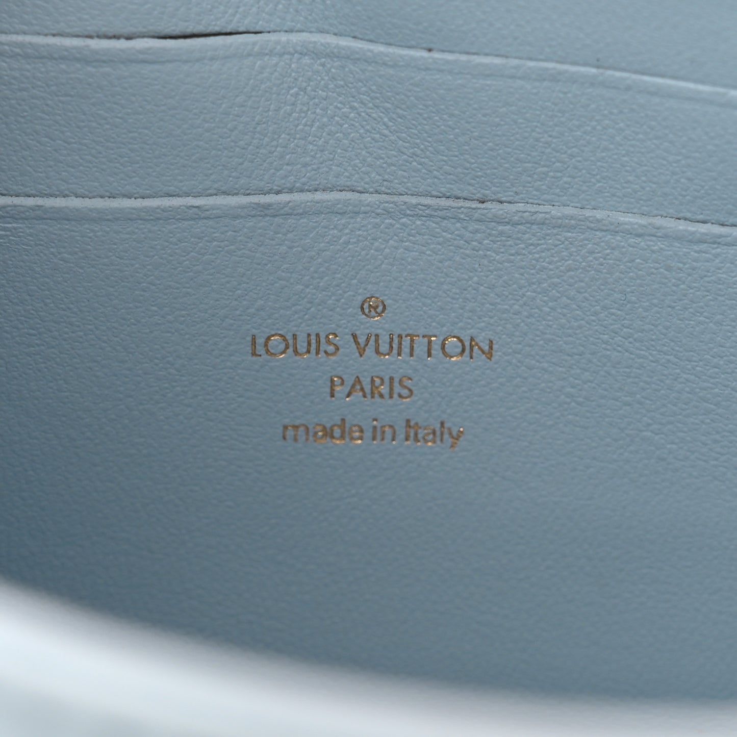 Calfskin Bubblegram Wallet On Strap Ice Blue