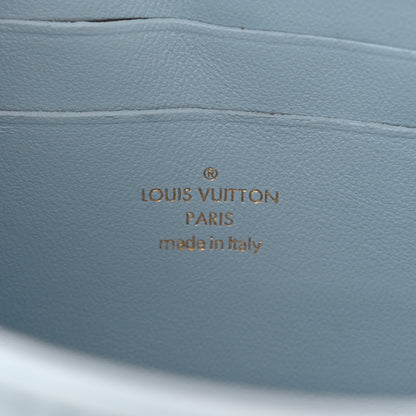 Louis Vuitton Calfskin Bubblegram Wallet On Strap Ice Blue 6 of 10
