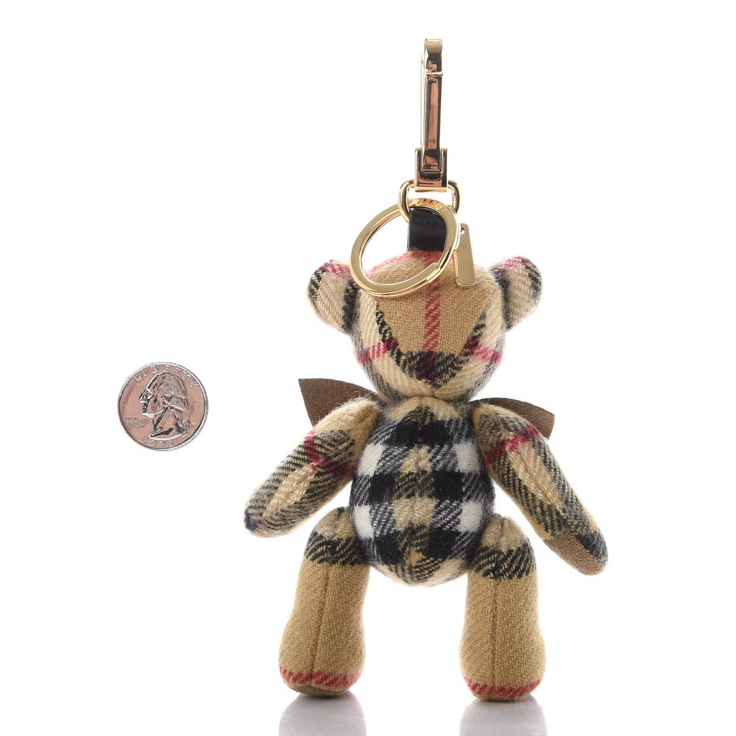 Cashmere Vintage Check Thomas Bear Bag Charm Antique Yellow