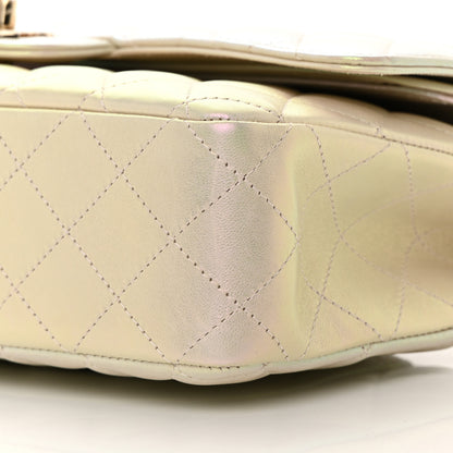 Chanel Iridescent Lambskin Quilted Medium Double Flap Ivory 10 of 16