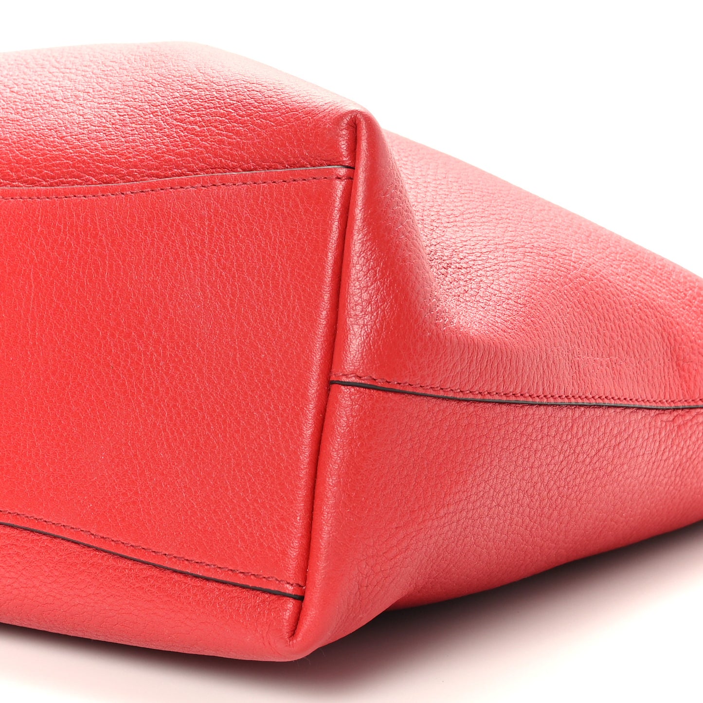 Vitello Daino Embossed Logo Shopping Tote Red