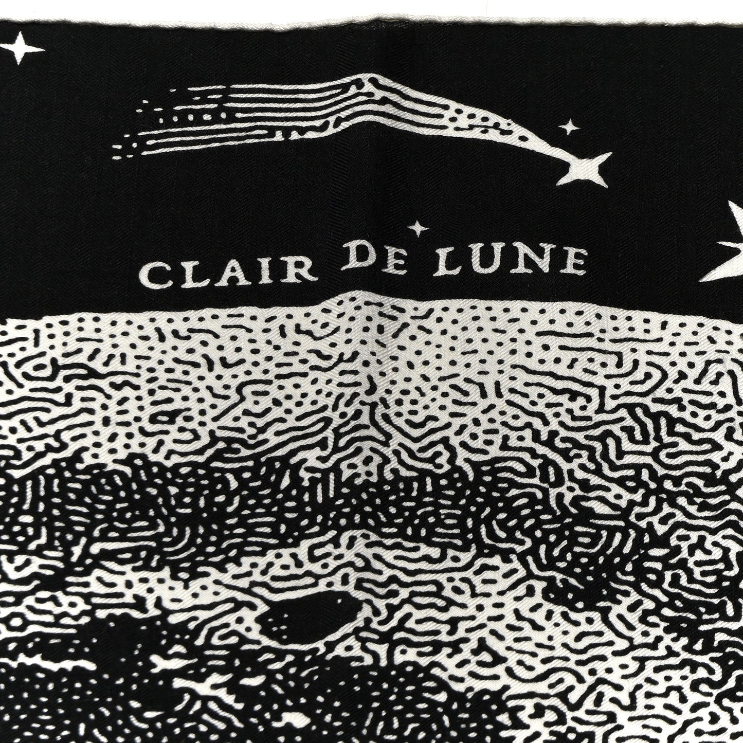 Silk Cashmere Clair De Lune Shawl 140 Black White