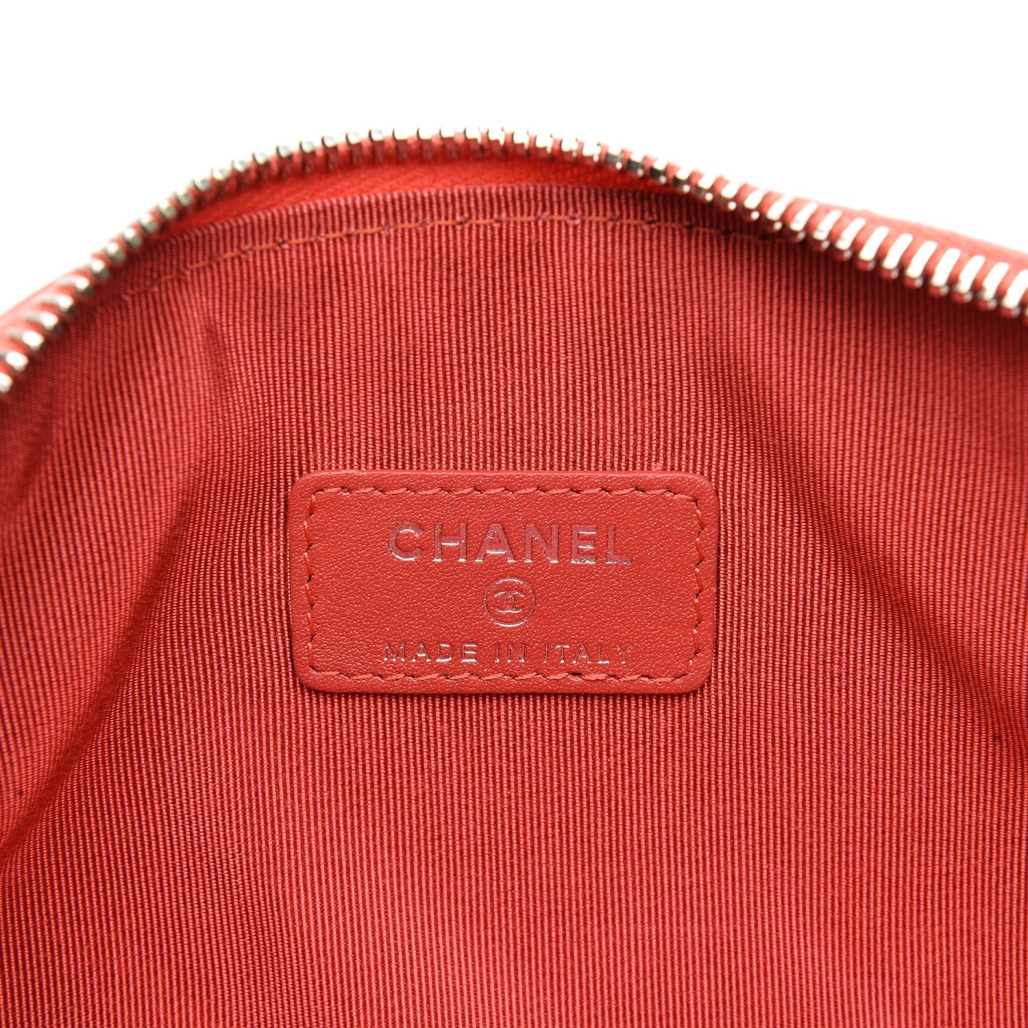 Chanel Patent Quilted Cosmetic Case Coral 6 of 8