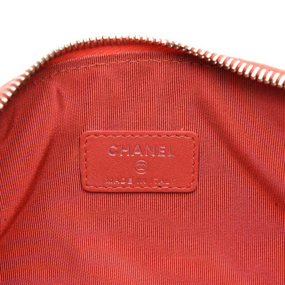 Chanel Patent Quilted Cosmetic Case Coral 6 of 8