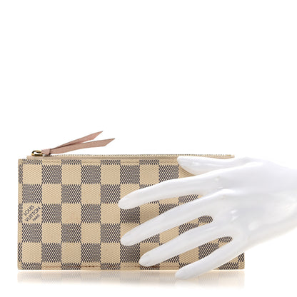 Louis Vuitton Damier Azur Felicie Chain Wallet Zippered Insert Rose Ballerine 2 of 7